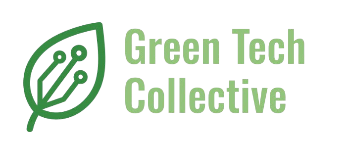Logo of Green Tech Collective featuring a leaf and circuit design in green.